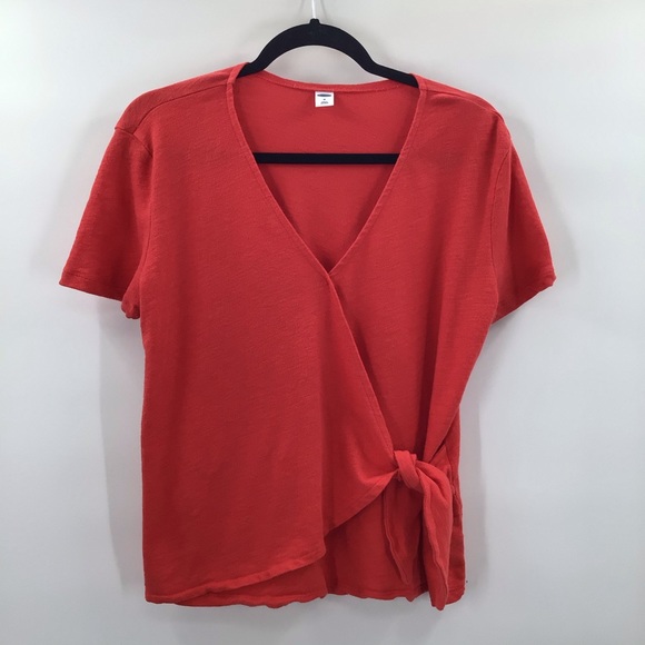 Old Navy Tops - Old Navy Knit Textured Short Sleeve Wrap Blouse